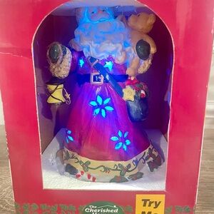 The Cherished Home Collection Porcelain Table Santa Changing Color -works…(#16)